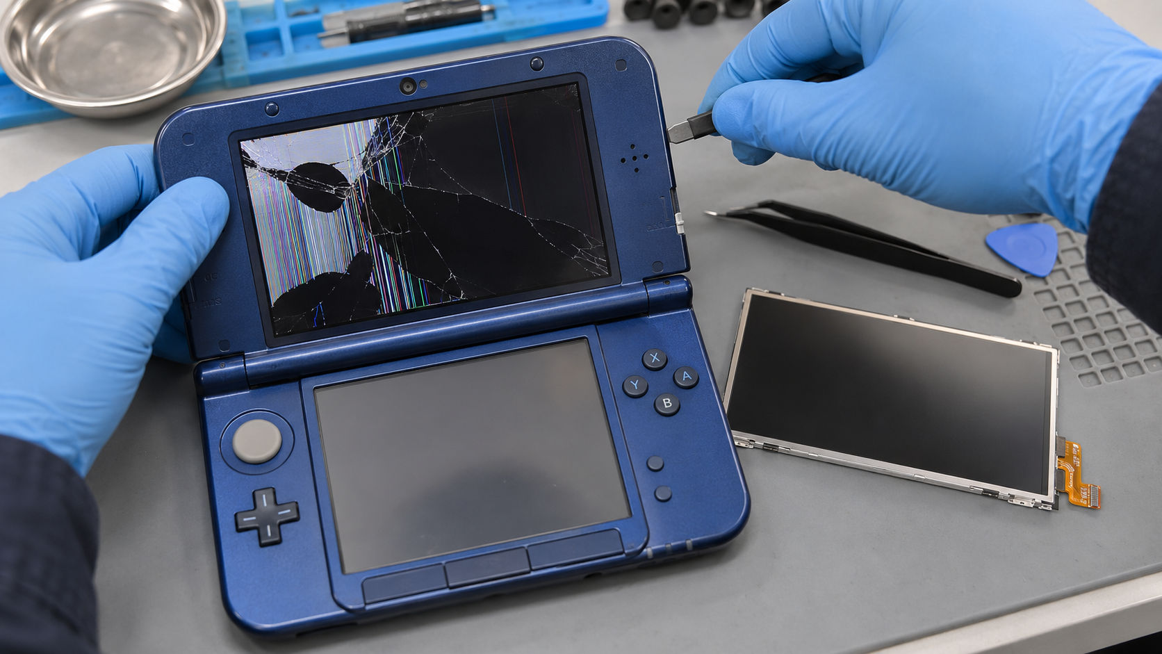 壊れたニンテンドー3DS LL 金沢市福久｜ニンテンドー3DS LLの画面交換修理ならリバースリペア